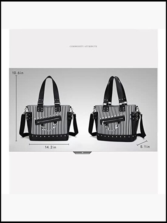 Gothic Backpack Canvas Skull Crossbody Spooky Luminous Striped Shoulder Bag main image 5
